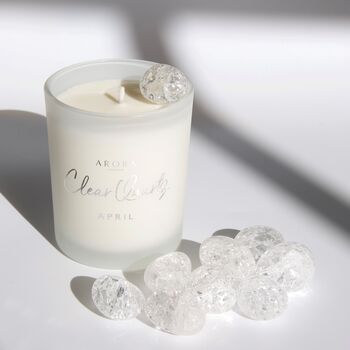 April Birthstone Clear Quartz Crystal Candle, 4 of 6