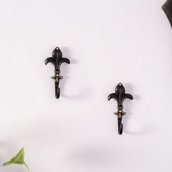 Set Of Two Fleur De Lys Vintage Style Hooks, 3 of 3