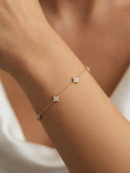 Gold Or Silver Flower Bracelet, Women's Jewellery, 4 of 8