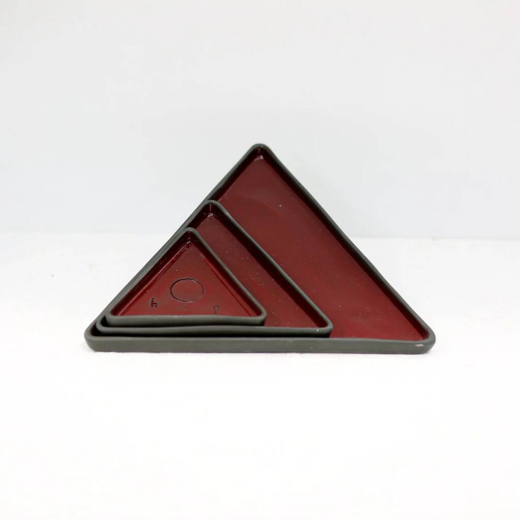 Hic Ceramics Set Of Three Handmade Triangle Plate, 1 of 6