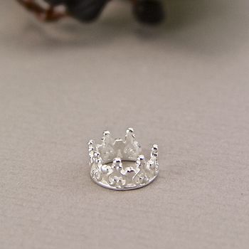 Sterling Silver Tiny Crown Ear Cuff, 5 of 10