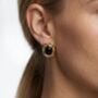 Enso Black Onyx And Gold Stud Earrings, thumbnail 4 of 5
