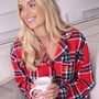 Ladies Brushed Woven Red Check Pyjama, thumbnail 1 of 4