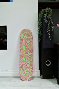 Psychedelic Swirl Clear Acrylic Skateboard Deck, 4 of 5