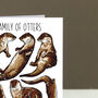 Otters Watercolour Greeting Card, thumbnail 3 of 6