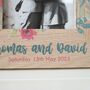 Personalised Oak Photo Frame, Blue, Pink And Apricot, thumbnail 4 of 7