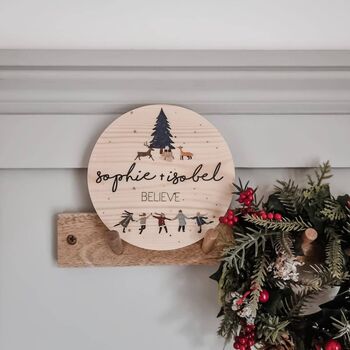 Personalised We Believe Christmas Wooden Plaque, 4 of 4