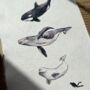 Whale Art Print On Recycled Rag Paper, thumbnail 3 of 3