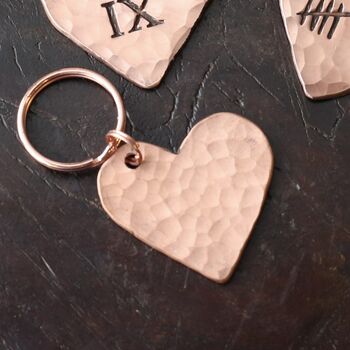 9th Anniversary Copper Heart Keyring, 5 of 7