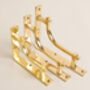 Polished Brass Vintage Style Solid Brass Shelf Brackets, thumbnail 1 of 8