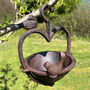 Vintage Cast Iron Heart Shaped Bird Seed Feeder, thumbnail 1 of 7