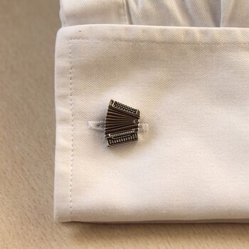 Accordion Silver Cufflinks Gift For Musicians | 316 L Stainless Steel Music Accessory, 2 of 4