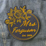 Large Rose Floral Wedding Wreath Embroidered Patch, thumbnail 1 of 4