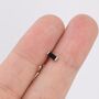 Sterling Silver Tiny Black Baguette Cut Cz Huggie Hoop Earrings, thumbnail 5 of 10