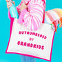 'Outnumbered By Grandkids' Grandma Classic Shopper Jute, thumbnail 1 of 10