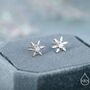 Cz Snowflake Stud Earrings In Sterling Silver, thumbnail 1 of 12