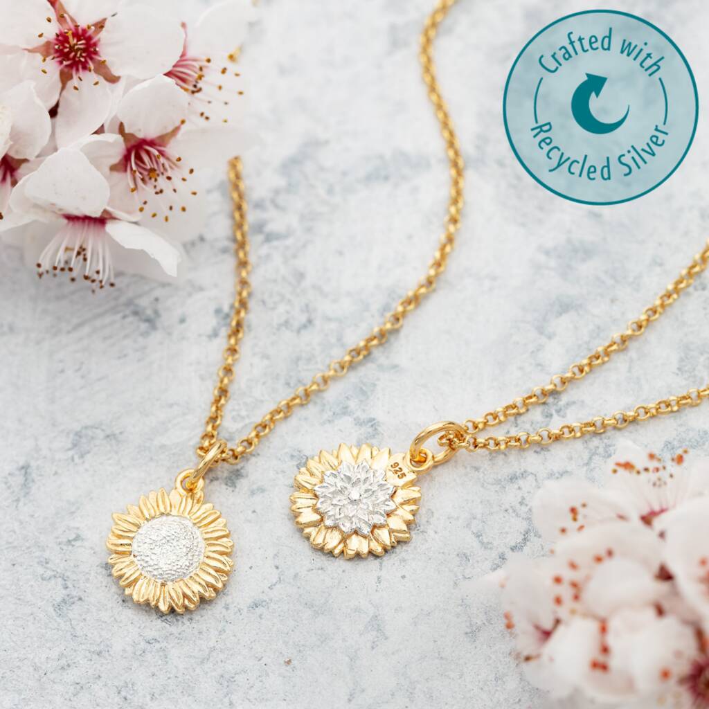 Personalised Gold Plated Sunflower Necklace By Lily Charmed ...