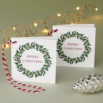 Christmas Gift Tags With Holly And Ivy Wreath, 2 of 4