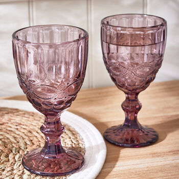 Luxury Embossed Coloured Wine Goblet Collection, 6 of 8
