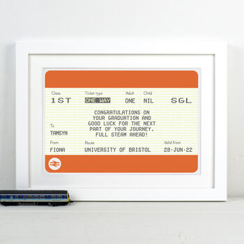 Personalised Graduation Train Ticket Print, 2 of 3