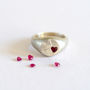 Ruby Heart Signet Ring, thumbnail 1 of 7