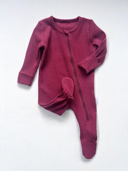 Personalised Baby Zip Sleepsuit | Embroidered Grow, 2 of 8