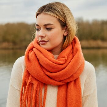 Plain Soft Blanket Tassel Scarf In 16 Colours, 2 of 10