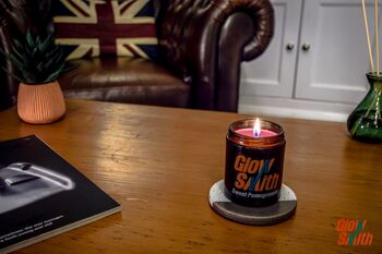 Amber Glow Luxury Jar Candle – Wild Pomegranate | Industrial Smoked Glass | Long Burn | Christmas Gift For Her, 2 of 6