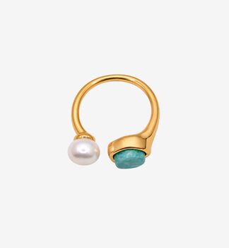 Shinju Pearl And Amazonite Stone Ring, 3 of 5