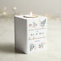Personalised Christmas Foliage White Tealight Holder, thumbnail 1 of 4