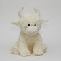 Large Christmas Highland Cow Cream Soft Toy, thumbnail 1 of 3