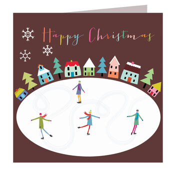 Ice Skaters Christmas Card, 2 of 2