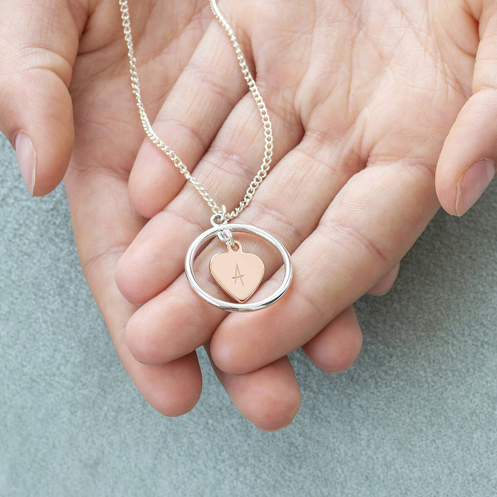 circle with heart inside necklace