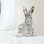 Personalised Illustrated Hare Cushion, thumbnail 2 of 2