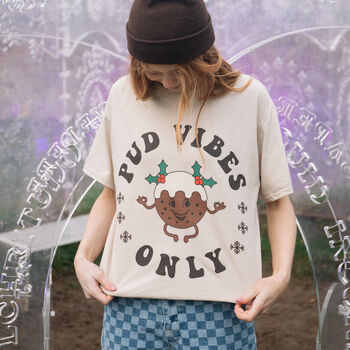 Pud Vibes Only Women's Christmas T Shirt, 2 of 4
