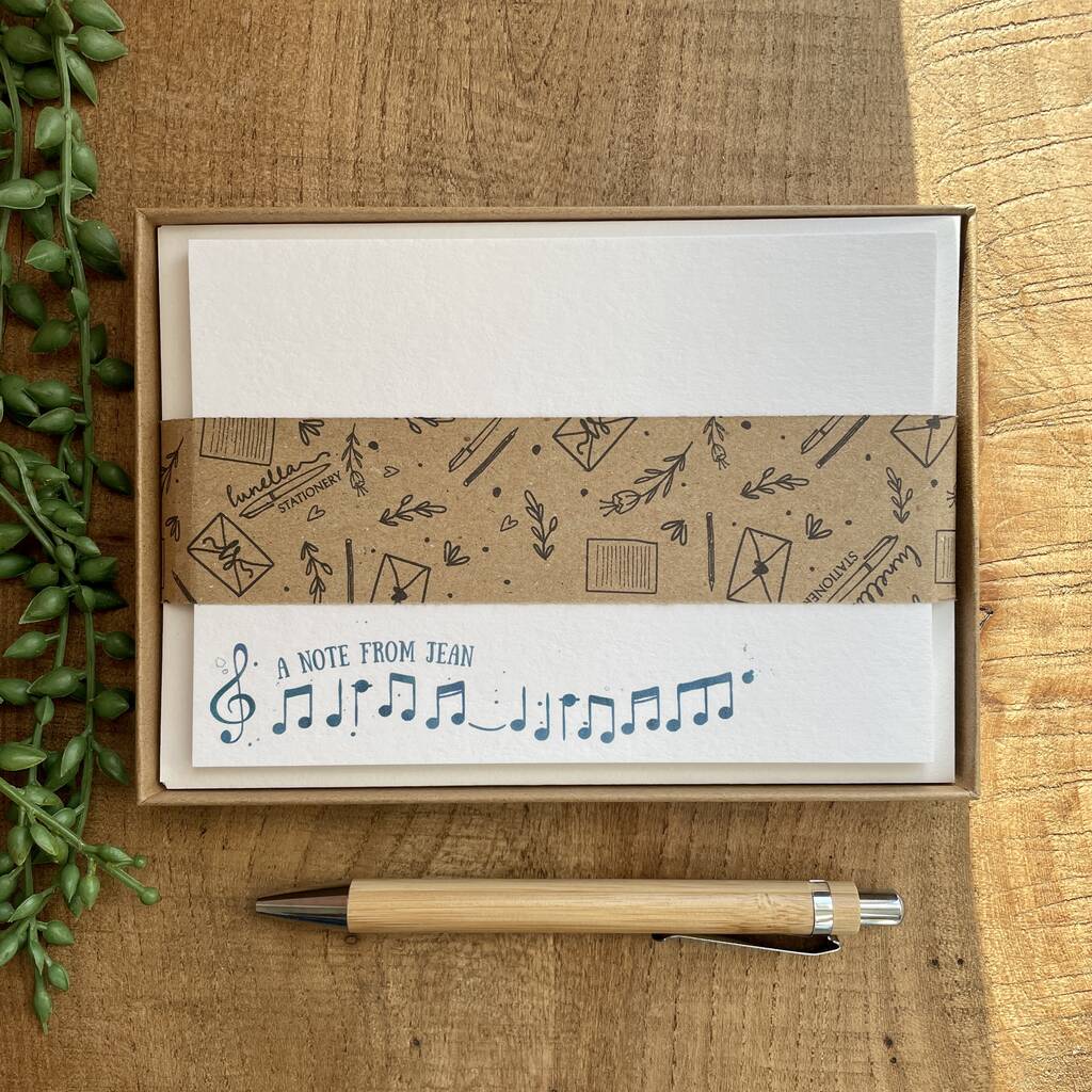 Musical Notes Personalised Note Cards By Lunella