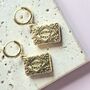Custard Cream Biscuit Huggie Hoop Earrings, thumbnail 4 of 6