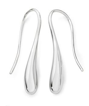Mid Length Silver Twist Drop Earrings, 2 of 9