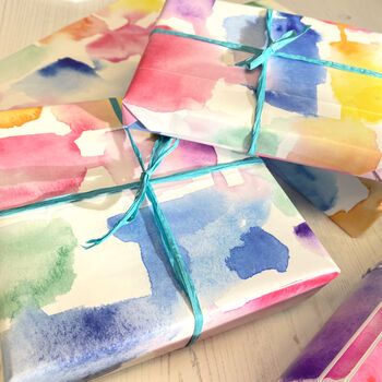 Watercolour Blur Luxury Gift Warp, Wrapping Paper, 2 of 3
