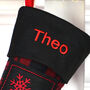 Personalised Christmas Red Snowflakes Stocking, thumbnail 3 of 3