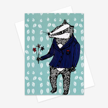 'Bob The Badger' Greetings Card, 2 of 2