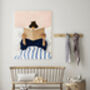 Female Reading Book Portrait Art Print, thumbnail 3 of 3