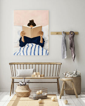 Female Reading Book Portrait Art Print, 3 of 3