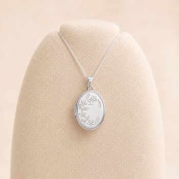 Personalised Sterling Silver Flower Photo Locket Necklace, 3 of 9