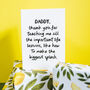 Personalised Funny “Important Life Lessons” Daddy/Mummy Card, thumbnail 3 of 6