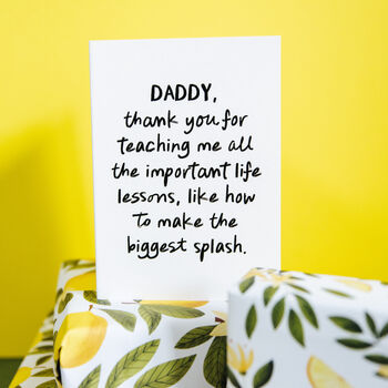 Personalised Funny “Important Life Lessons” Daddy/Mummy Card, 3 of 6