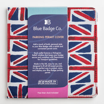 Disabled Blue Badge Parking Permit Wallet In Union Jack Flag, 5 of 7