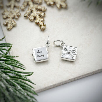Personalised Present Solid Silver Charm, 4 of 10