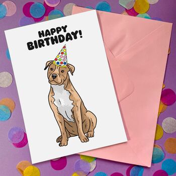 Personalised Staffie Fathers Day Card For Dog Dad, 11 of 12