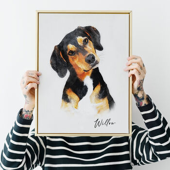 Personalised Watercolour Pet Portrait, 3 of 8